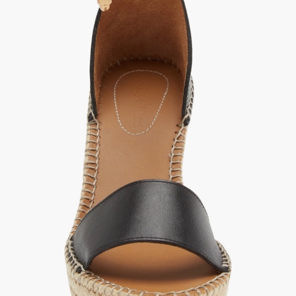 SEE BY CHLOE Glynn Black Espadrille Wedge Sandals - Picture 9 of 12